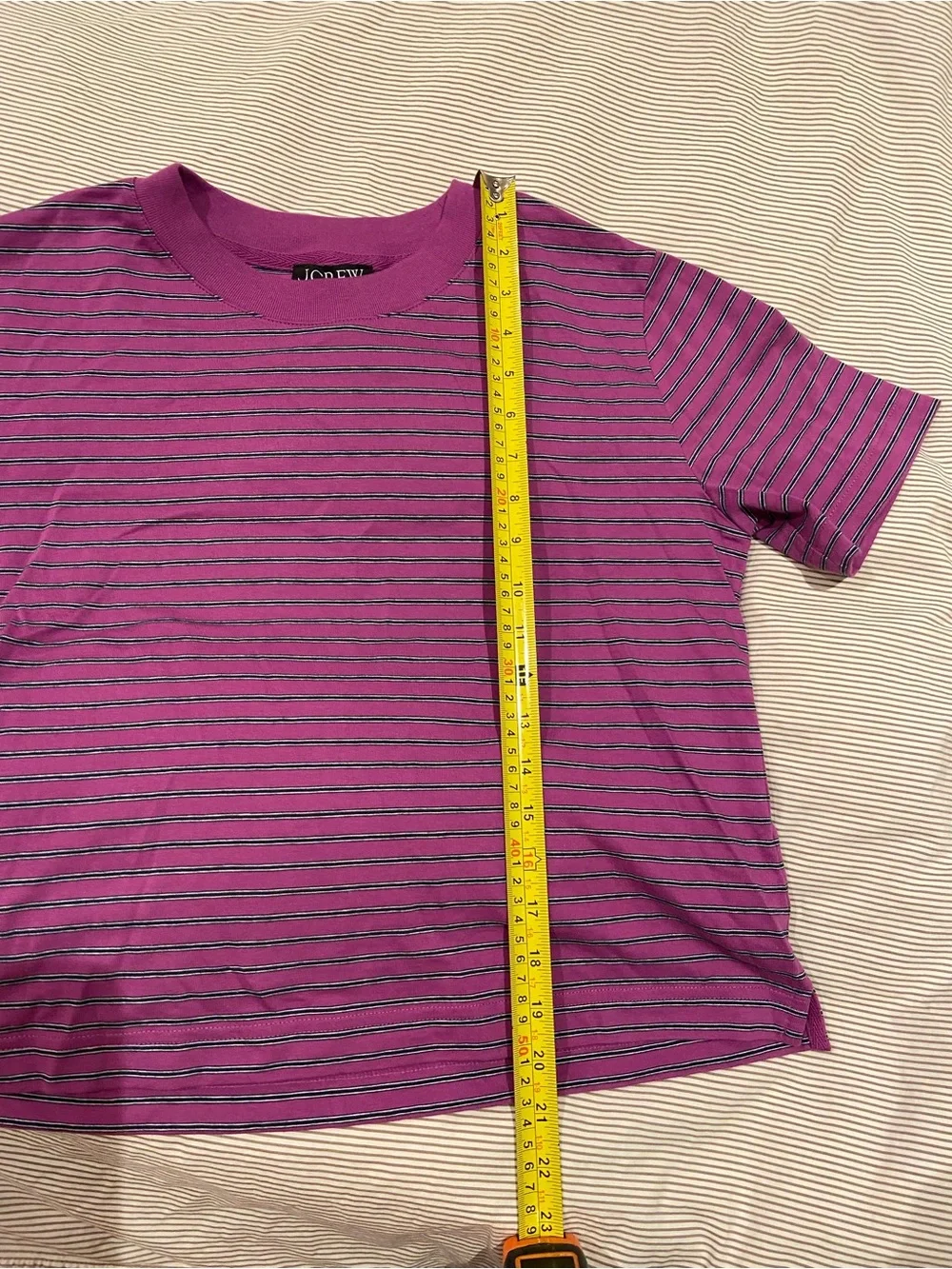 New with tags NWT jcrew boyfriend jersey relaxed cropped t-shirt in stripe
